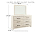 Cambeck  Panel Bed With 4 Storage Drawers With Mirrored Dresser