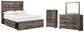 Drystan  Bookcase Bed With 2 Storage Drawers With Mirrored Dresser And Chest