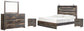 Drystan  Panel Bed With Mirrored Dresser And 2 Nightstands