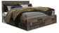 Derekson  Panel Bed With 6 Storage Drawers With Mirrored Dresser