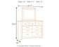 Brinxton /California King Panel Headboard With Mirrored Dresser