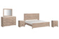 Senniberg  Panel Bed With Mirrored Dresser And 2 Nightstands