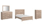 Senniberg  Panel Bed With Mirrored Dresser And Chest