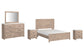 Senniberg  Panel Bed With Mirrored Dresser And 2 Nightstands