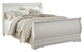 Anarasia  Sleigh Bed With Mirrored Dresser And Nightstand