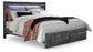 Baystorm  Panel Bed With 2 Storage Drawers With Mirrored Dresser, And Nightstand