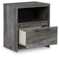 Baystorm  Panel Bed With 2 Storage Drawers With Mirrored Dresser, And Nightstand