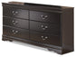 Huey Vineyard  Sleigh Bed With Mirrored Dresser And Nightstand