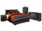Huey Vineyard  Sleigh Bed With Mirrored Dresser And Nightstand