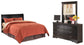 Huey Vineyard  Sleigh Headboard With Mirrored Dresser