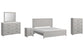 Cottonburg  Panel Bed With Mirrored Dresser, Chest And Nightstand