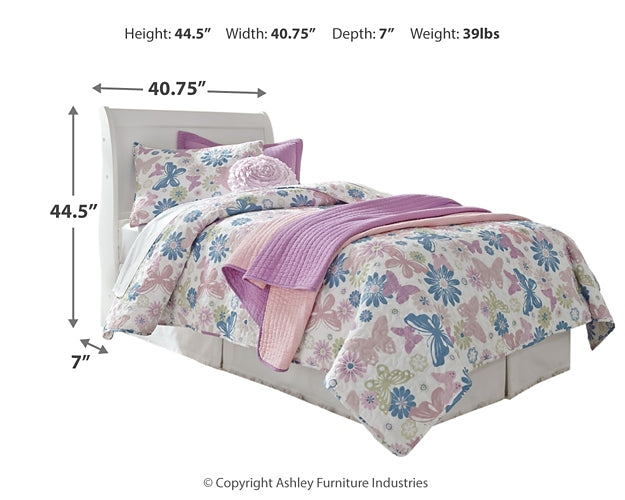 Anarasia  Sleigh Headboard With Mirrored Dresser, Chest And Nightstand