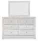 Paxberry  Panel Bed With Mirrored Dresser And Chest