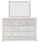 Paxberry  Panel Bed With Mirrored Dresser, Chest And 2 Nightstands