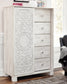Paxberry  Panel Bed With Mirrored Dresser, Chest And 2 Nightstands