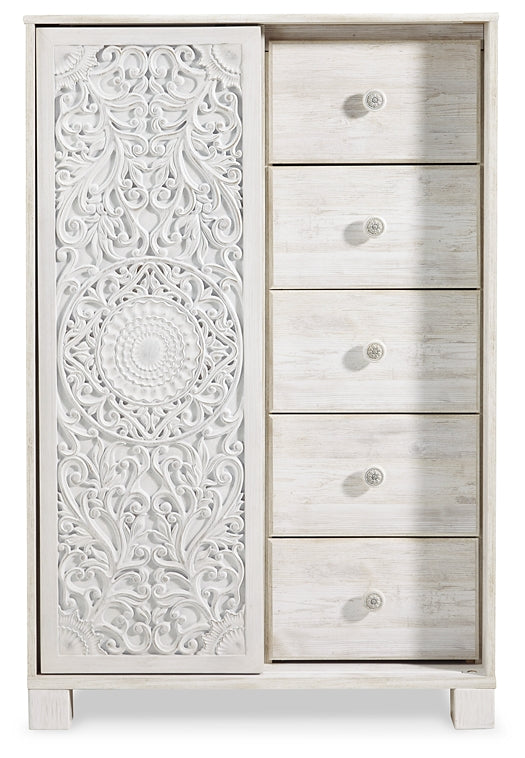 Paxberry  Panel Bed With Mirrored Dresser And Chest