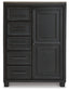 Foyland  Panel Storage Bed With Mirrored Dresser, Chest And 2 Nightstands