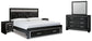 Kaydell  Upholstered Panel Storage Bed With Mirrored Dresser And 2 Nightstands