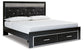 Kaydell  Upholstered Panel Storage Bed With Mirrored Dresser And 2 Nightstands