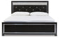 Kaydell  Upholstered Panel Platform Bed With Mirrored Dresser