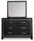 Kaydell  Upholstered Panel Bed With Mirrored Dresser