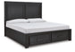 Foyland California  Panel Storage Bed With Mirrored Dresser And 2 Nightstands