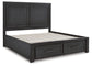 Foyland California  Panel Storage Bed With Mirrored Dresser And 2 Nightstands