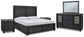 Foyland California  Panel Storage Bed With Mirrored Dresser And 2 Nightstands