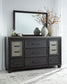 Foyland California  Panel Storage Bed With Mirrored Dresser And 2 Nightstands