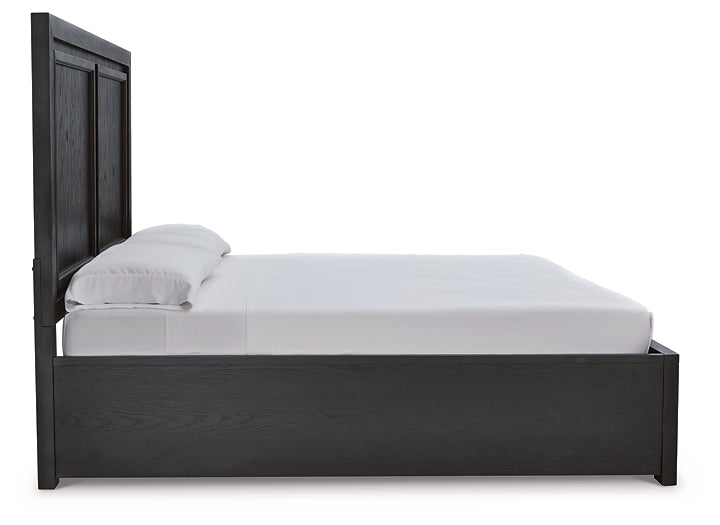 Foyland California  Panel Storage Bed With Mirrored Dresser And Chest