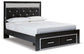 Kaydell  Upholstered Panel Storage Platform Bed With Mirrored Dresser And Chest