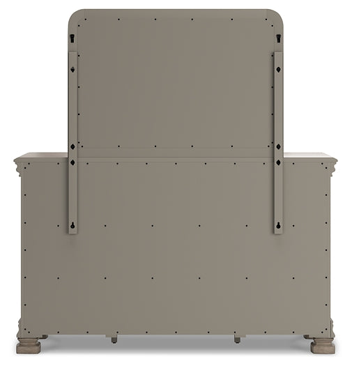 Lexorne California  Sleigh Bed With Mirrored Dresser