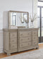 Lexorne California  Sleigh Bed With Mirrored Dresser