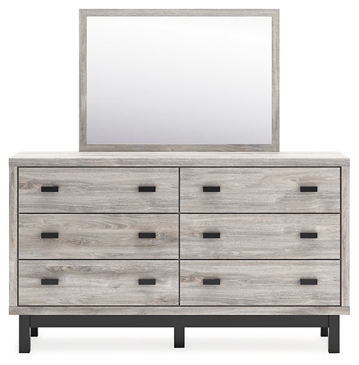 Vessalli  Panel Headboard With Mirrored Dresser And Nightstand