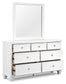 Fortman California  Panel Bed With Mirrored Dresser, Chest And Nightstand