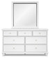 Fortman California  Panel Bed With Mirrored Dresser, Chest And Nightstand